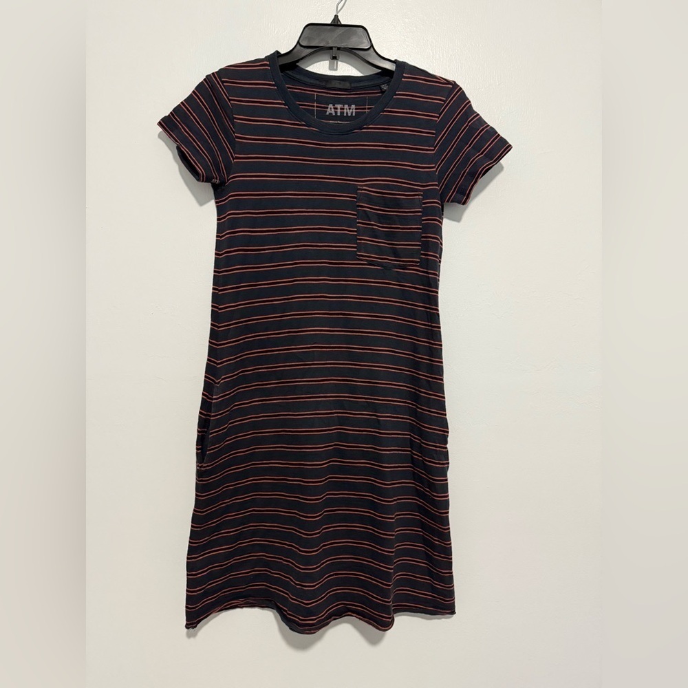 ATM Anthony Thomas Melillo Stripe Jersey T-Shirt Dress Short Sleeve Size XS